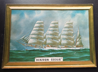 Herzogin Cecilie käytetty taulupostikortti