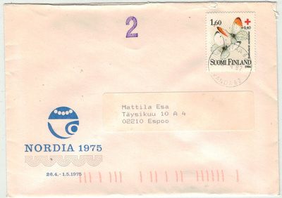 1986 PR 1,60 mk 2-luokan kirje