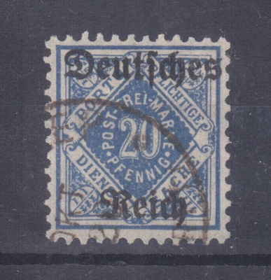 Saksa 1920 Dienst 1921 Mi 55 leimattuna.