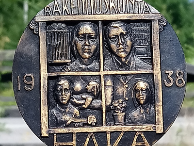 Kauko Räsänen 1938 Rakennuskunta Haka. Halkaisija - 78 mm.