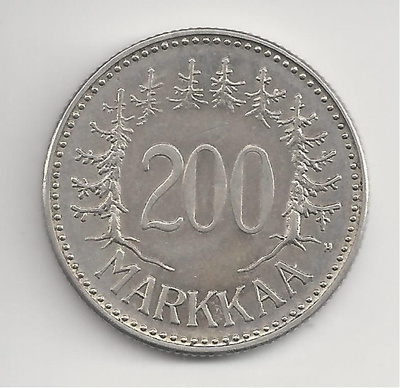 1957 200 mk leveä hopeaa