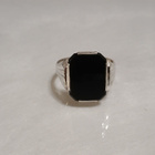 1972 kotimainen hopea Onyx kantasormus - pikkukuva 1