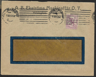 Postilä. - Saarinen 0,40mk (LAPE 72A) Helsinki 15.8.1919