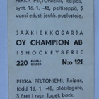 PEKKA PELTONIEMI Champion 1966 - pikkukuva 2
