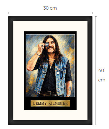 Uusi Lemmy Motörhead art print kehystetty 30 cm x 40 cm