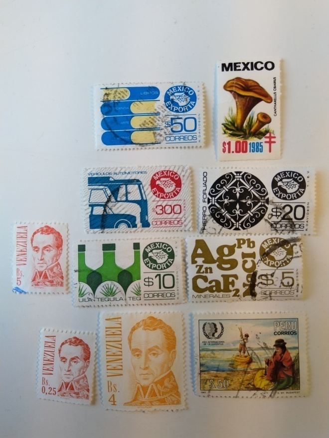 Postimerkki Meksiko Venezuela Peru 10 erilaista
