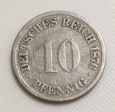 Saksa 10 Pfennig 1876F