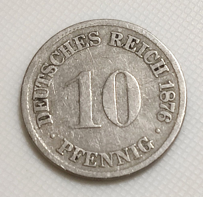 Saksa 10 Pfennig 1876F