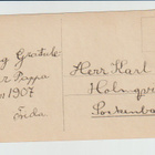 Postikortti, TAIDE, NUORI TYTTÖ TARJOILEE, vanha v 1907 - pikkukuva 2