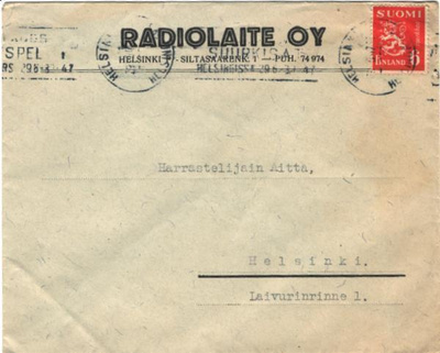 PAIKALLISKIRJE RADIOLAITE HELSINKI VIESTIL