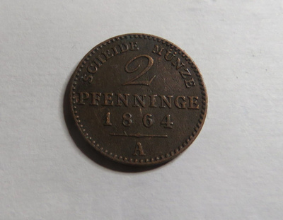 Saksa/Preussi 2 pfennig 1864 A