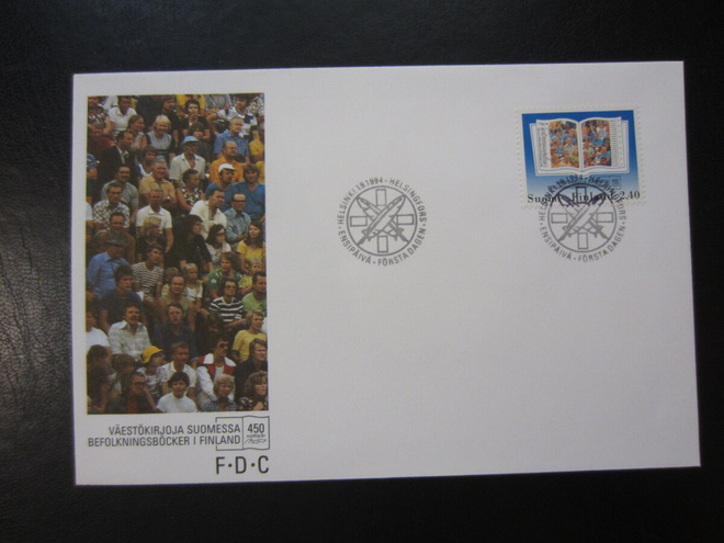 FDC 1994 Väestökirjoja Suomessa 450 vuotta