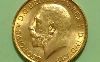 Etelä-Afrikka 1 Sovereign 1928 SA, harvoin myynnissä.