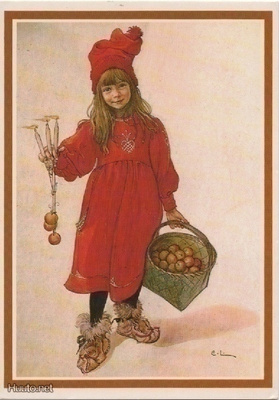 Carl Larsson : Tyttö ja omenakori