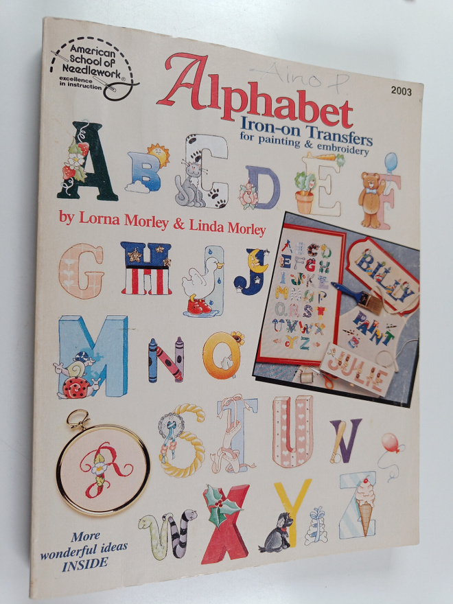 Lorna Morley ym. : Alphabet iron-on transfers for paintin...