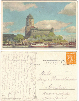 Vanha kortti, KUVATAIDE 197/6, Viipurinlinna, v. 1944
