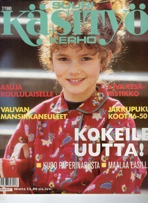 Suuri Käsityökerho n:o 7 1990 Kaava-arkki tallella.