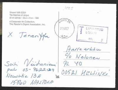Postilähetys - Lunastusleima + Lahti 25 21.10.97