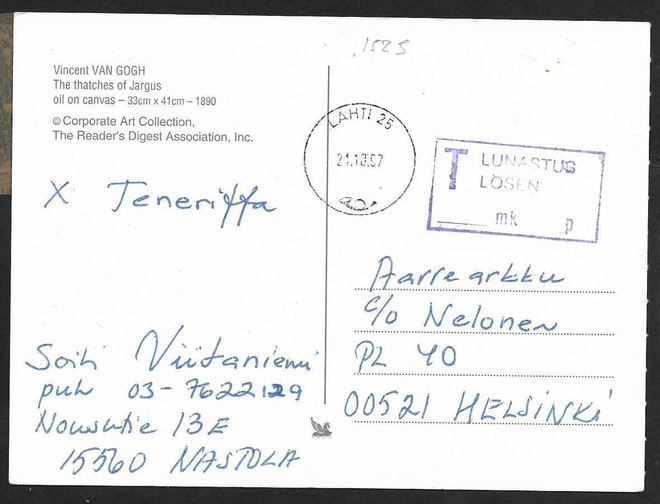 Postilähetys - Lunastusleima + Lahti 25 21.10.97