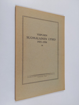 Viipurin suomalainen lyseo 1925-1926