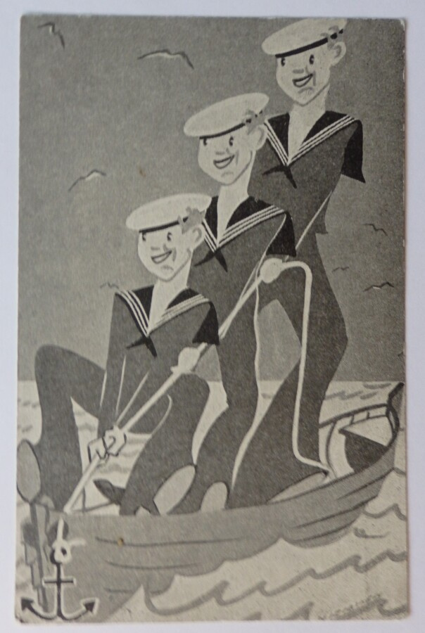 Sotilaspostikortti, piirt. Harry Nieminen