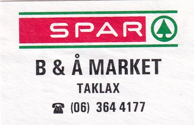Taklax, B & Å Market  SPAR   b529