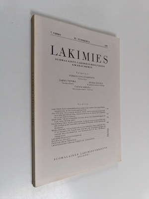 Lakimies 7/1987 : Suomalaisen lakimiesyhdistyksen aikakau...