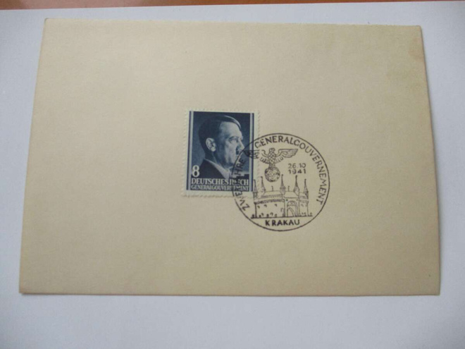 1941 Saksa Krakau muistoleimattu kortti