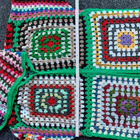 Alina´s Handmade käsin virkattu VILLATAKKI ISOÄIDINNELIÖ - pikkukuva 2