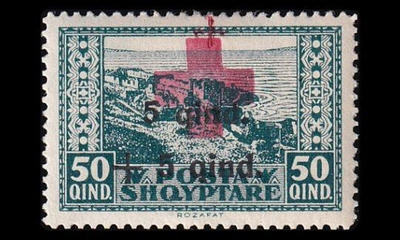 Albania 103 * Punainen Risti 50 + 5 + 5 Q (1924)