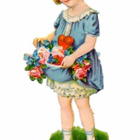 WANHA / Sinimekkoinen tyttö kukkia helmassaan. 1920-30-l. - pikkukuva 2