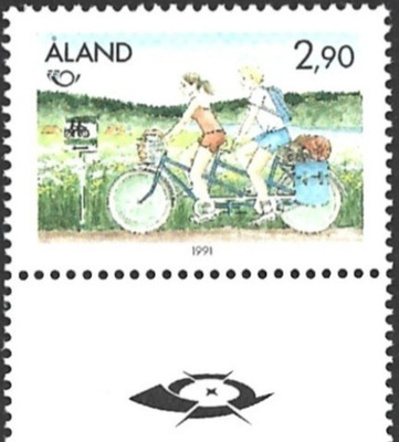 Ål 1991 Pohjola 2,90 mk välilöpari logo ** LaPe 052