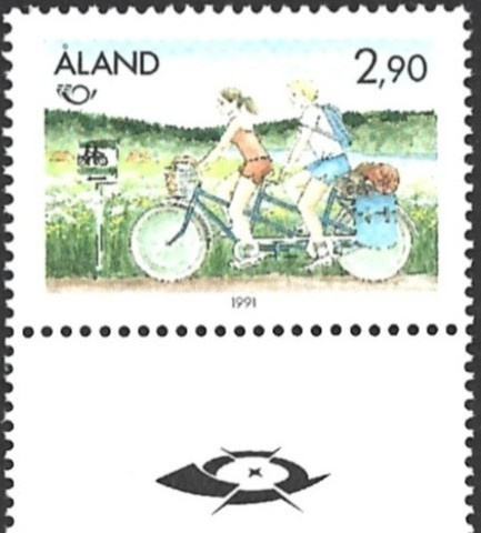 Ål 1991 Pohjola 2,90 mk välilöpari logo ** LaPe 052