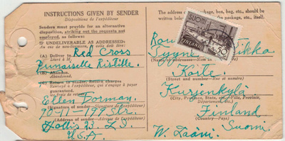 1942 50mk Tampere ulk.paketin tullausmaksuna
