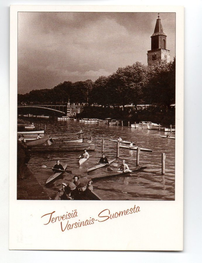 Turku: Aurajokea ja tuomiokirkko 1937