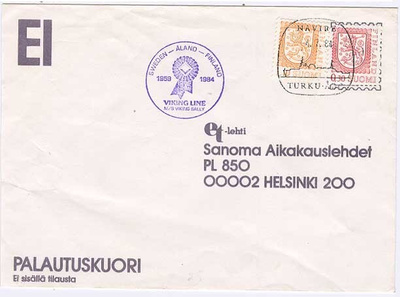 1984 NAVIRE - TURKU laivankuvaleima kirje