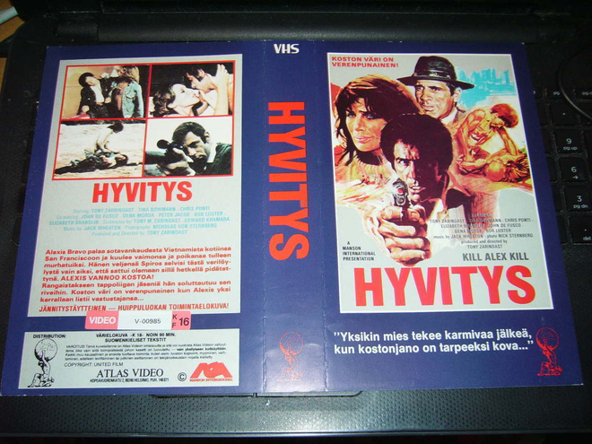 Vhs kansipaperi Fix - HYVITYS Kill Alex Kill (Sis.postikulu)