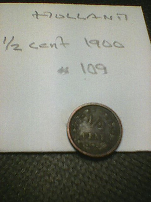 Hollanti ½ cent 1900, km#109