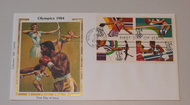 USA FDC nelilöllä Olympic 1984 Colorano "Silk"