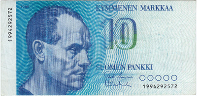 10 Markkaa 1986 1994... kl.4