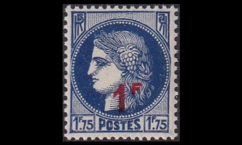 Ranska 488 ** Päällepainama 1/1.75 Fr (1940)