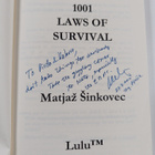 Matjaz Sinkovec : 1001 Laws of Survival (signeerattu, tek... - pikkukuva 3