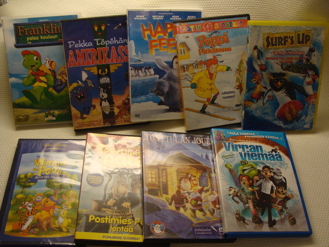 9 LASTEN dvd levyä