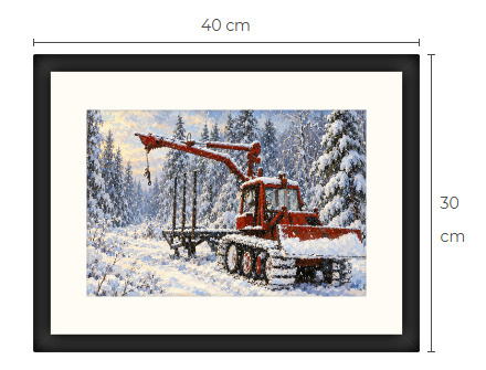 Uusi BM Volvo metsäkone traktori art print 30 cm x 40 cm