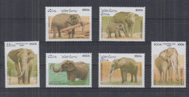 ELÄIMET Norsut, eläinaiheinen sarja LAOS 1997 **