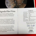Olavi Virta pronssi mitali, 885 g, hopeointi, antiikkipatina - pikkukuva 2