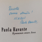 Paula Havaste : Kymmenen onnen Anna (signeerattu, tekijän... - pikkukuva 3