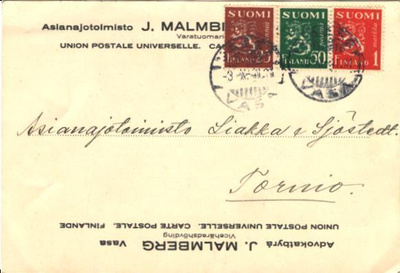FIRMAKORTTI VAASA-TORNIO
