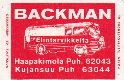 Haapakimola. Backman, myymäläauto.  s57