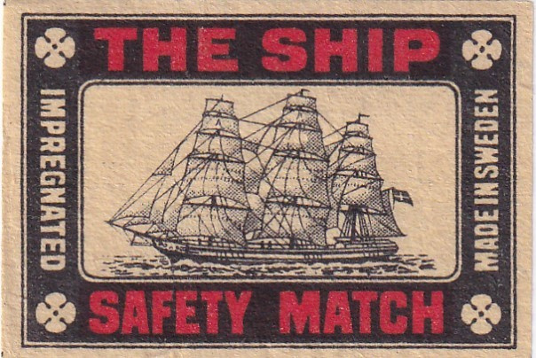The Ship, Safety Match , Made in Sweden     b583